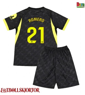 Atletico Madrid Cristian Romero #21 Borta Kläder Barn 2026-27 Kortärmad (+ Korta byxor)